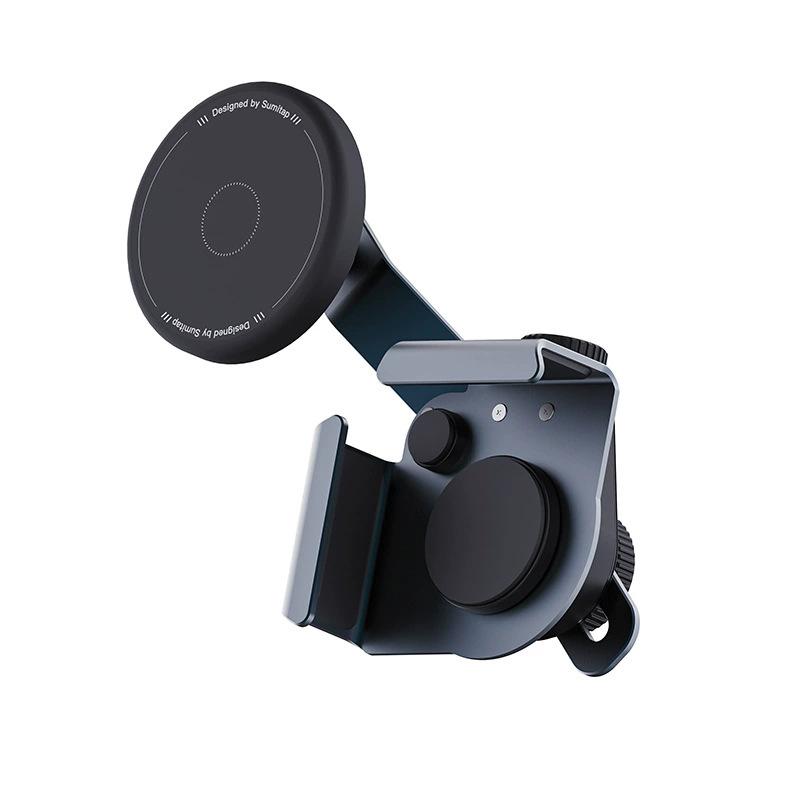 Car phone holder accessories for curved screens, multi-angle adjustable snap-on aluminum alloy parts